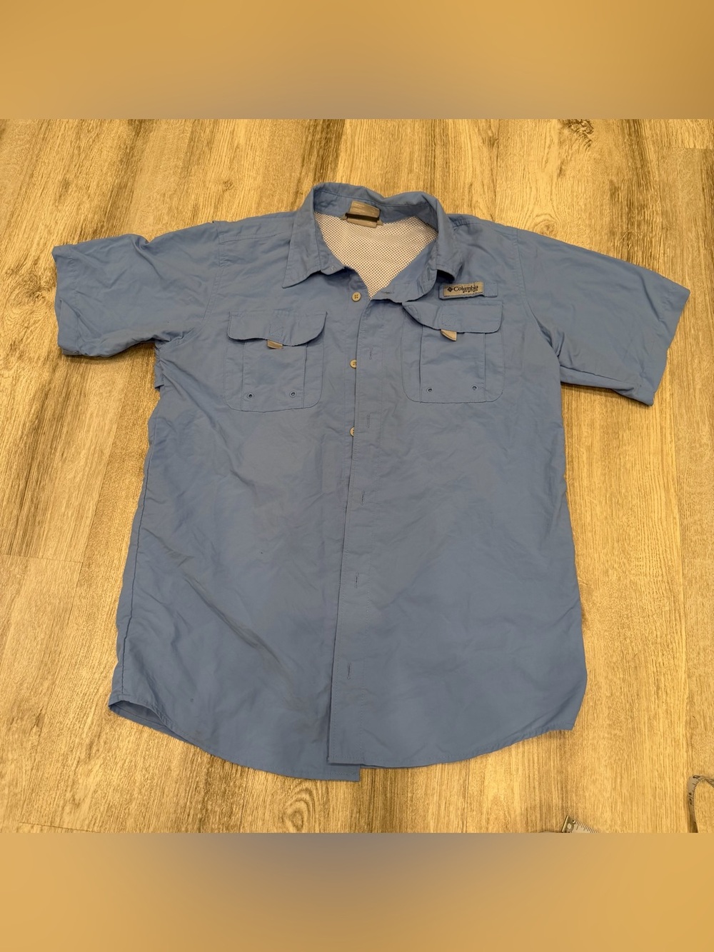 Columbia PFG Performance Fishing Gear Button‎ Up Shirt Youth XL 18/20 Blue